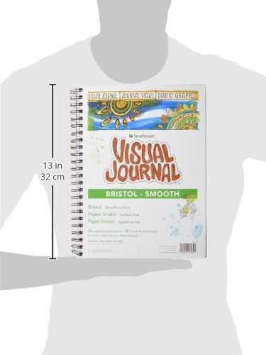 Strathmore 300 Series Visual Bristol Journal, 9"x12" Smooth, Wire Bound, 28 Sheets, White (Pack of 6) - size: 9x12 (Pack of 6), style: Bristol Smooth