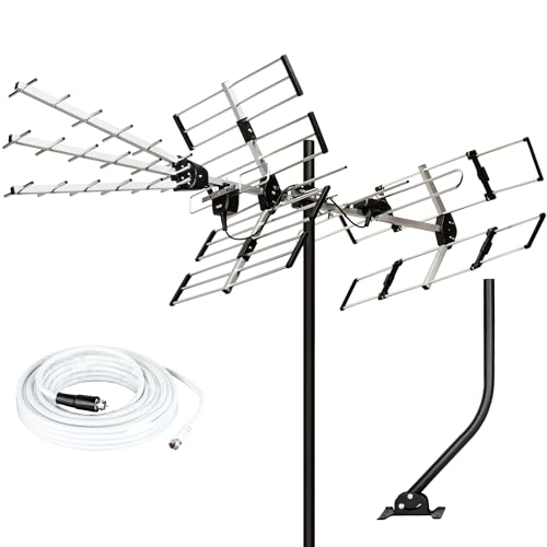 Five Star 200 Miles Long Range Yagi Outdoor TV Antenna - style: Antenna with 20" J Pole