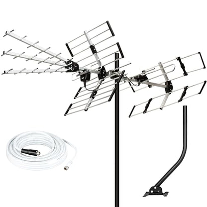 Five Star 200 Miles Long Range Yagi Outdoor TV Antenna - style: Antenna with 20" J Pole