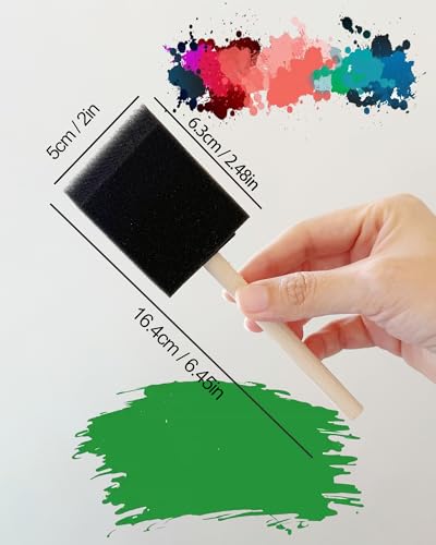 WAFJAMF 20 Pack Poly Foam Paint Brushes 2 Inch Sponge Painting Set Black - size: 20 Pcs