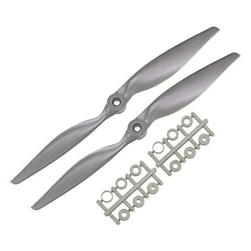 uxcell RC Propellers CW 11x7 Inch 2-Vane for Airplane Nylon Gray 2Pcs with Adapter Rings - size: 11x7 inch