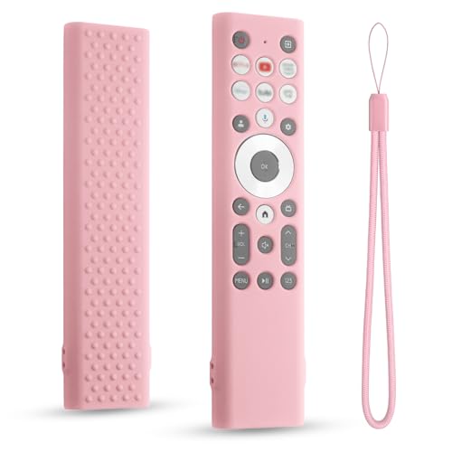 Silicone Cover Compatible with Hisense U7 U8 U9 Series Smart 4k Tv Remote Erf6a80v Anti-Slip Protective Case with Lanyard (Pink) - color: Pink