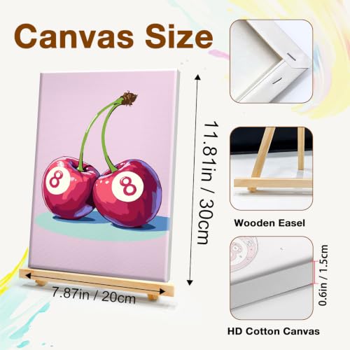 HeeBenor 4 Pack Paint by Numbers Kit for Adults Framed Canvas 8x12 Inch - color: 8 Billiards 039