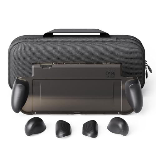 Savage Raven By Skull & Co. GripCase Bundle: Soft Protective Case with Replaceable Grips [to fit All Hands Sizes], Hardshell Huge Storage Carrying Case for Nintendo Switch 2-Black - color: Black, size: GripCase & MaxCarry Case