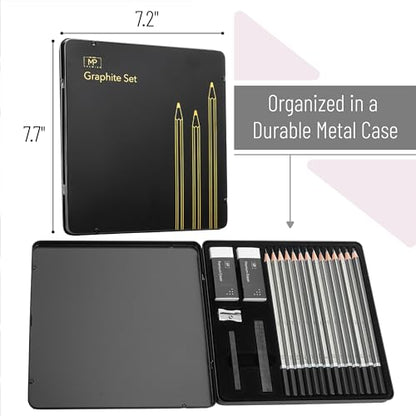 Mr. Pen- Drawing Sketching Pencil Set, 19 pcs, Graphite Pencils (10B-6H) - size: 19 Count