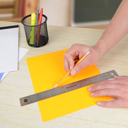 Westcott 10415 Stainless Metal Ruler with Non-Slip Cork Base, 12-Inch - color: Silver – 1 Pack