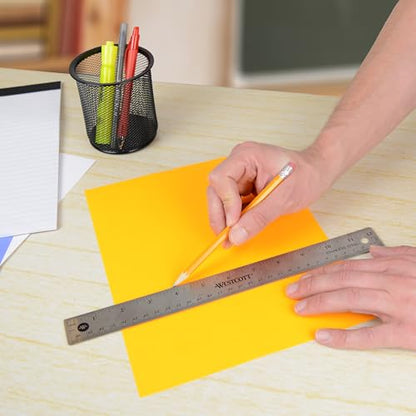 Westcott 10415 Stainless Metal Ruler with Non-Slip Cork Base, 12-Inch - color: Silver – 1 Pack
