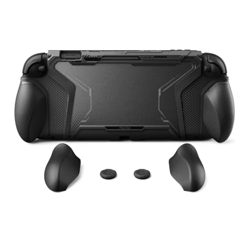 playvital for Switch 2 Beyond-Grip Protective Case, Interchangeable FPS/Omni Ergonomic Grips + Military-Grade Drop Dockable Cover + 2 Joystick Caps for Nintendo Switch 2 (Black) - color: Black