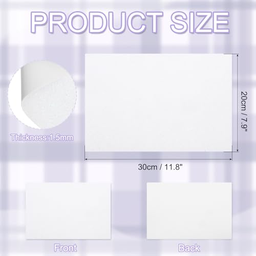 uxcell Foam Sheets 5Pcs 8x12Inch EVA Self-Adhesive Sparkle White Glitters - color: White