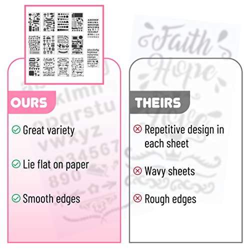 Mr. Pen- Bible Journaling Stencil Set, 4.2 x 7 Inch, 14 Sheets - style: Bible Journaling Stencil