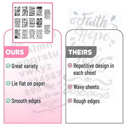 Mr. Pen- Bible Journaling Stencil Set, 4.2 x 7 Inch, 14 Sheets - style: Bible Journaling Stencil
