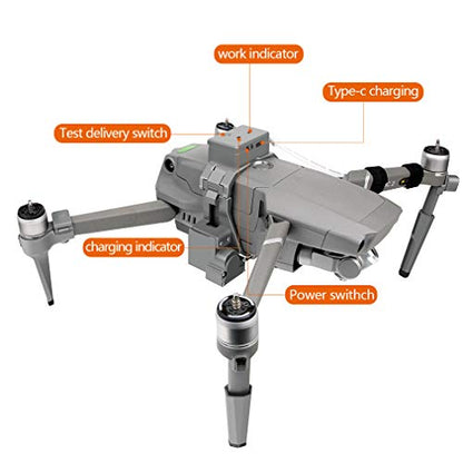 Hanatora Dual Drop Version Payload Airdrop Release Dropping Device for DJI Mavic 2 Pro/Zoom Drone,Air Drop Clip Delivery Transport Dropper System,Fishing Bait Hook