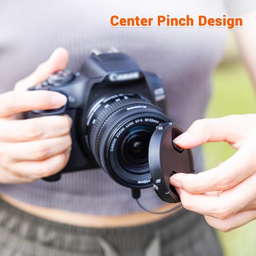 JJC 2-Pack 52mm Front Lens Cap Cover with Cap Keeper Leash for Camera Lens - size: 52mm