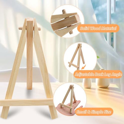 Uenhoy 12 Pcs 7.5" Mini Wood Easel Display Stand for Canvas Photos Crafts - style: 7.5 Inch
