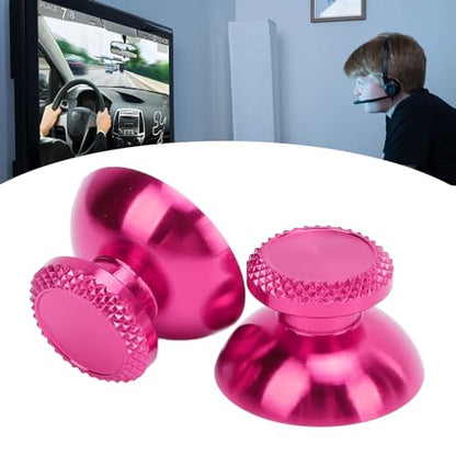 Pomya Thumbsticks for Controller, 2Pcs Metal Thumb Grip Replacement for Handheld Game Console, Aluminum Alloy Analog Thumb Sticks Accessories () - color: Aubergine