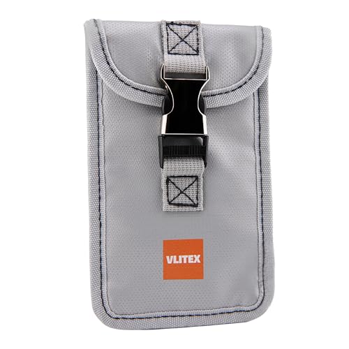 VLITEX Battery Storage Pouch | Engineered in Germany | Fireproof Layers | Safeguard Smartphones, Powerbanks, Lithium Batteries, Electronic Devices, etc. | Small Lipo Safe Bag