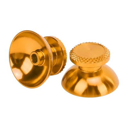 Pomya Thumbsticks for Controller, 2Pcs Metal Thumb Grip Replacement for Handheld Game Console, Aluminum Alloy Analog Thumb Sticks Accessories (Yellow) - color: Yellow