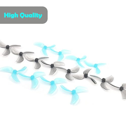 RC Propeller Gemfan 45mm 3-Blade Propeller for RC FPV Drone(Grey+Blue) - color: Grey+blue