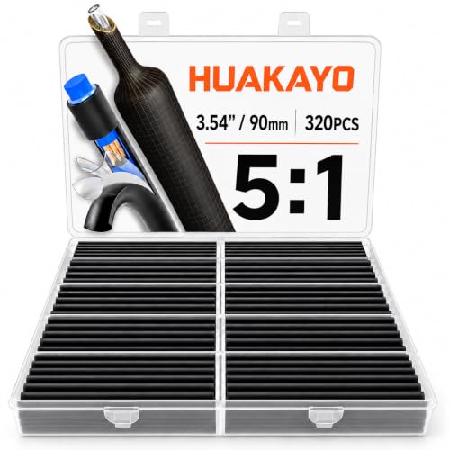 5:1 Heat Shrink Tubing Kit 320 PCS, 3.54" Extra Long Tubes, 94.4 FT Total Length, Dual Wall Marine Grade Waterproof Heatshrink Wrap with 5:1 Ratio Adhesive Lined for Automotive Wiring, Marine, RV, DIY
