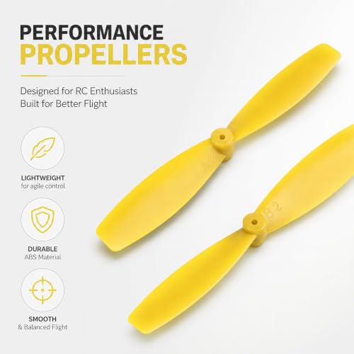 8 Pair Mini Propellers, 55mm 2-Vane, CW & CCW, Black & Yellow - color: 8 Pair (Black & Yellow)