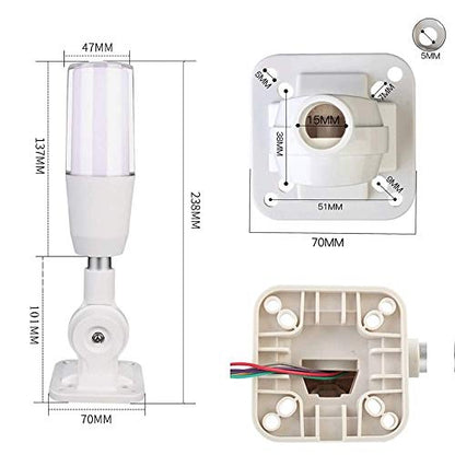 YJINGRUI Industrial Signal Tower Light, Flash LED, 3 Colors, DC 24V