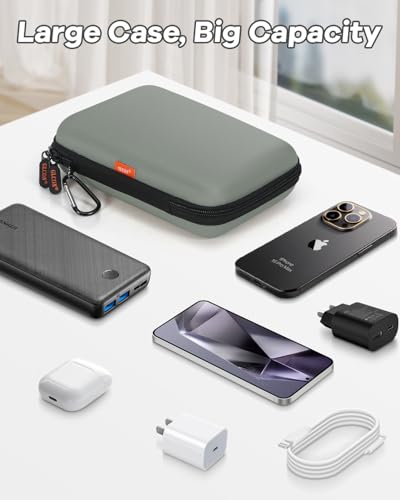 Gray-Green Hard Shell Carrying Case for External Hard Drive,Travel Case - color: Gray-Green