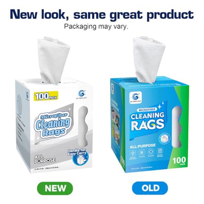 GLIMGLINT Microfiber Cleaning Cloth 100 Pack, Reusable Paper Towels 11 x 9 - color: White