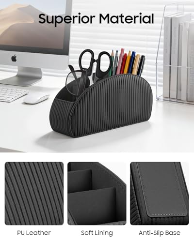 SITHON Remote Control Holder with 5 Compartments - color: Stripe-Black, size: Small