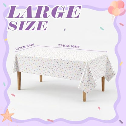 Mindsoft 3 Pcs White Stripe Polka Dot Plastic Tablecloth Party - color: White, style: Stripe Polka Dot