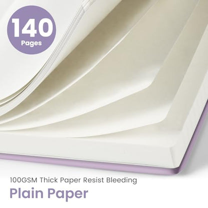 Taja Blank Spiral Notebook for Work, 5.7"x7.9" Spiral Plain Sketch Notebook - color: E-Purple, style: d-Blank