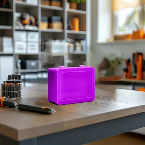 Battery Organizer Storage Box, Garage Case Holder for 24* AA, 30* AAA Batteries (Bag Not Include Batteries Pack) (purple) - color: purple