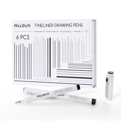 MEEDEN Micro Fineliner Drawing Pens: 0.4-1.2mm XS Nib, 6 Pack, Black Ink - style: XS Elastic Nib