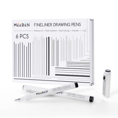 MEEDEN Micro Fineliner Drawing Pens: 0.4-1.2mm XS Nib, 6 Pack, Black Ink - style: XS Elastic Nib