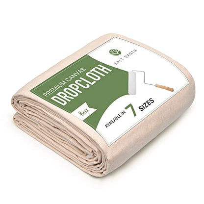 1Pk Recycled Cotton All Purpose Canvas Tarp Cover Painter Drop Cloth-9x12ft - size: Pack of 1 - 9x12