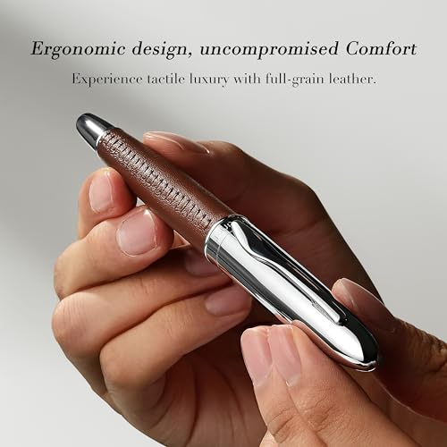 BEILUNER 318 Luxury Pen, Elegant Look,Hand-Stitched Premium Leather-Brown - color: Brown