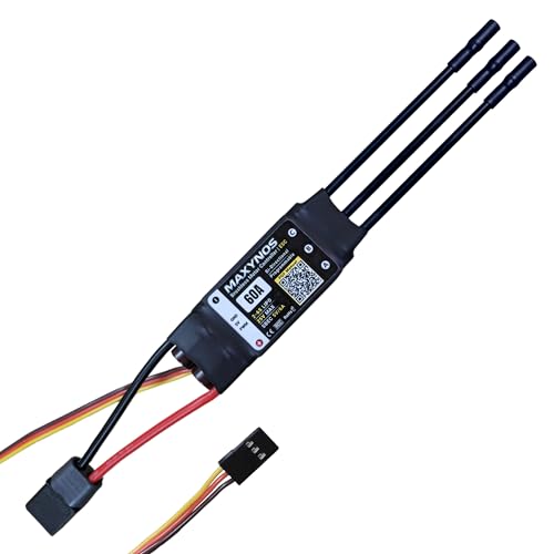 Bidirectional 60A Electronic Speed Controller, 2-6S Lipo ESC with XT60 Connector, 7.4-25V, for RC Vehicles, Drones, Robotics, & Underwater Thrusters - size: 60A