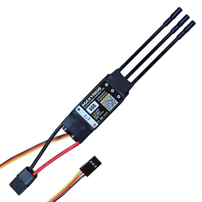Bidirectional 60A Electronic Speed Controller, 2-6S Lipo ESC with XT60 Connector, 7.4-25V, for RC Vehicles, Drones, Robotics, & Underwater Thrusters - size: 60A