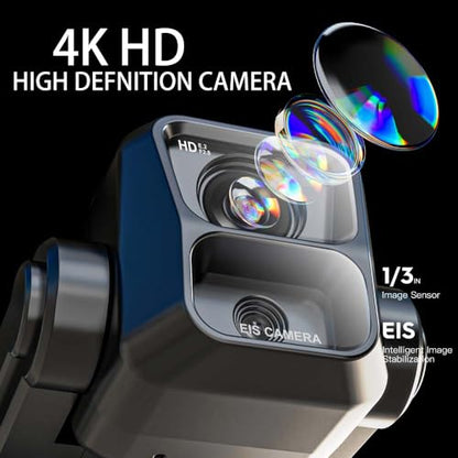 X-Verse Drones with Camera for Adults 4K EIS, RC Screen, 6KM RC Distance, 3-Axis Gimbal, Professional Drone with Obstacle Avoidance, Digital GPS Transmission Quadcopter- 3 Batteries for 150min Max Flight Time