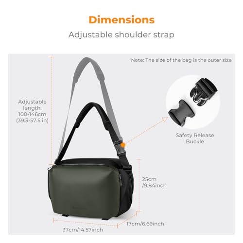 K&F CONCEPT Large Camera Sling Bag, Everyday Shoulder Bag - color: 13 Deep Green Large