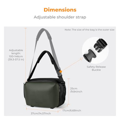 K&F CONCEPT Large Camera Sling Bag, Everyday Shoulder Bag - color: 13 Deep Green Large