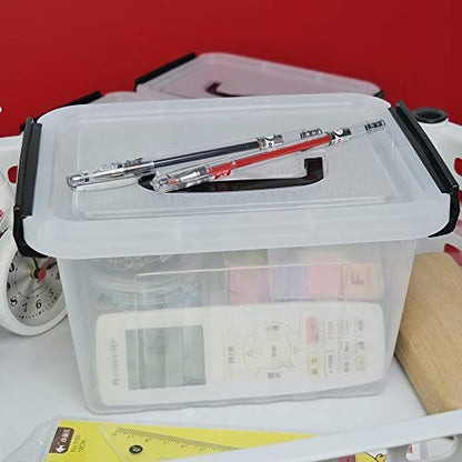 Asking Small Plastic Latching Box, Lidded Storage Bins, 6 Packs, 3 Quart - size: 3 L