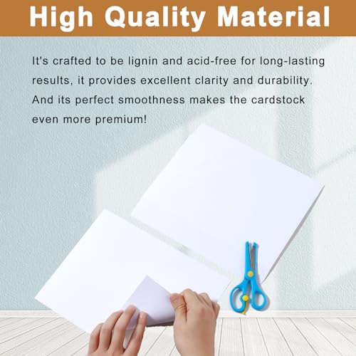 Silunkia 40 Sheets White Cardstock 8.5 x 11 Printer Paper 75lb - color: White