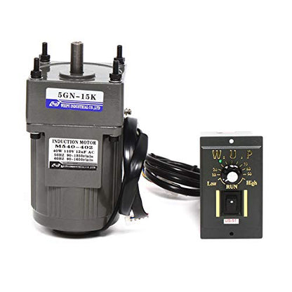 0-90RPM 40W 15K Variable Speed Gear Reduction Motor with Speed Controller - color: 15K 40W