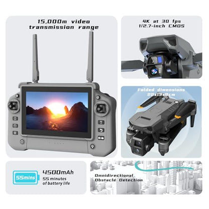 4K GPS Drone with Camera, Screen Controller and 3-Axis Gimbal