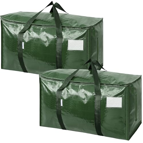 TICONN 2 Pack Extra Large Moving Bags Heavy Duty with Zippers & Carrying Handles, Durable Storage Bags Moving Boxes for Closet Organizers and Storage (2 Pack, Olive) - color: Olive, size: 2 Pack
