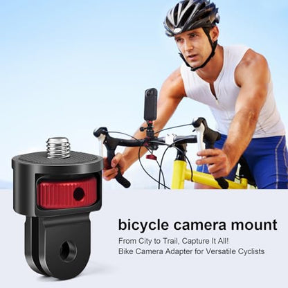 1/4" Aluminum Camera Mount Conversion Kit for Insta360 X4 X3/DJI Osmo Pocket 3/Go Pro 13/12/11/10,Lightweight Accessories Adapter for Tripod,Selfie Stick,Stabilizer & Action Gear