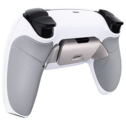 eXtremeRate Silver Real Metal Buttons RMB RISE V3 Remap Kit for PS5 Controller BDM-030 040 050, Gray Rubberized Grip White Bottom Shell Upgraded Programable Back Buttons Set for PS5 Controller - color: White