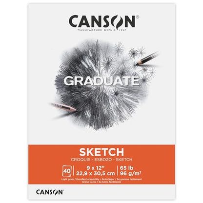 Canson Graduate Sketch Paper Pad, 9x12 in - size: 9x12 inch