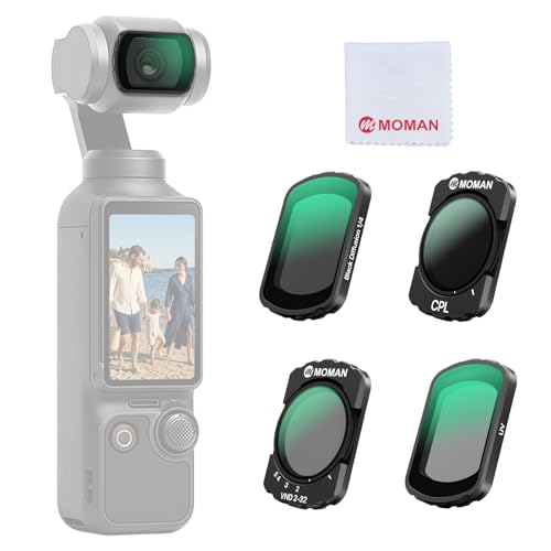 Moman Magnetic Filter Kit Compatible with DJI Osmo Pocket 3 Pocket 4, VND CPL Black Mist UV Filters for Outdoor Cinematic Travel Vlog Video Recording - size: Cinematic Video Kit (4 pack)