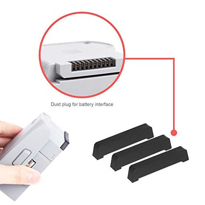 Drone Battery Charge Port Dust Proof Protection Cover Cap with Stickers Compatible with DJI Mavic Air 2